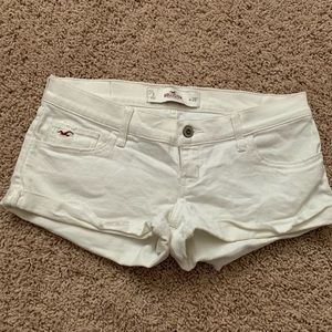 Hollister white jean shorts